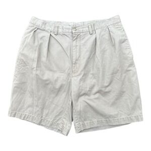 Vintage Polo Ralph Lauren Shorts Men 40W Off White Pleated USA Made Preppy Chino